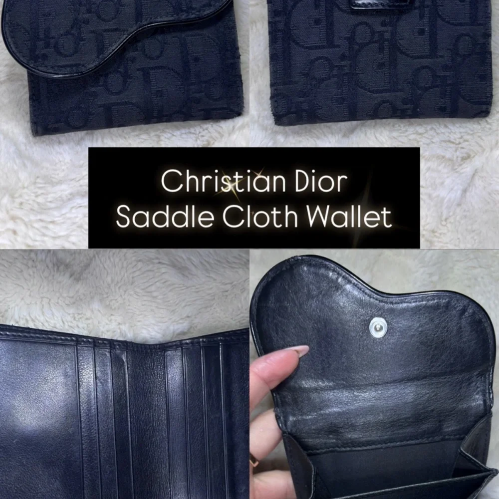 Dior Black Saddle Cloth Wallet